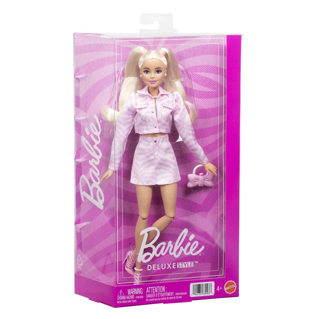 Barbie Deluxe Style Pink Denim Jacket Doll House Pretend Play Barbie Doll Ages Pink JJN69 Dress-Up 4+