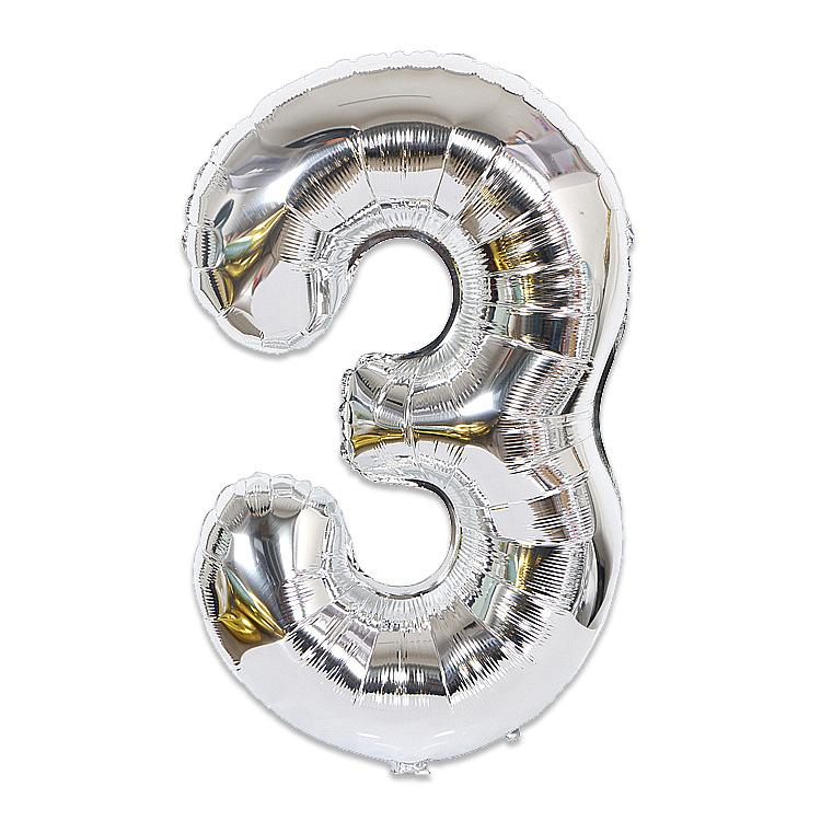 Hot Selling 40 Inch Aluminum Film Balloons Gold Silver Number Balloon for Wedding Party Birthday Decoration