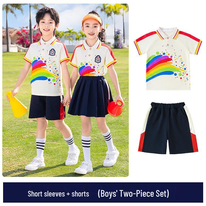 2025 Neuer Stil Buntes Akademisches Kinder Sommer Sportuniform Set