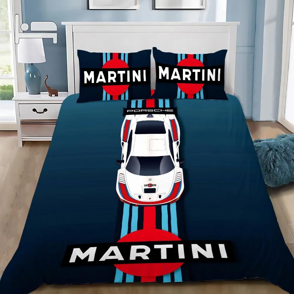 Exquisite 3D Racing Martini Streifen Tapete Autos Digitaldruck Bettwäsche Set Bettbezug Steppdecke Bett Mädchen Jungen Geschenk