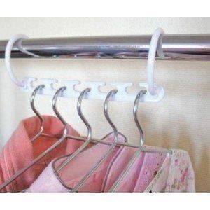 Space-Saving Hangers - Magic Hanger - Set of 8 - Color White - Plastic - Unisex