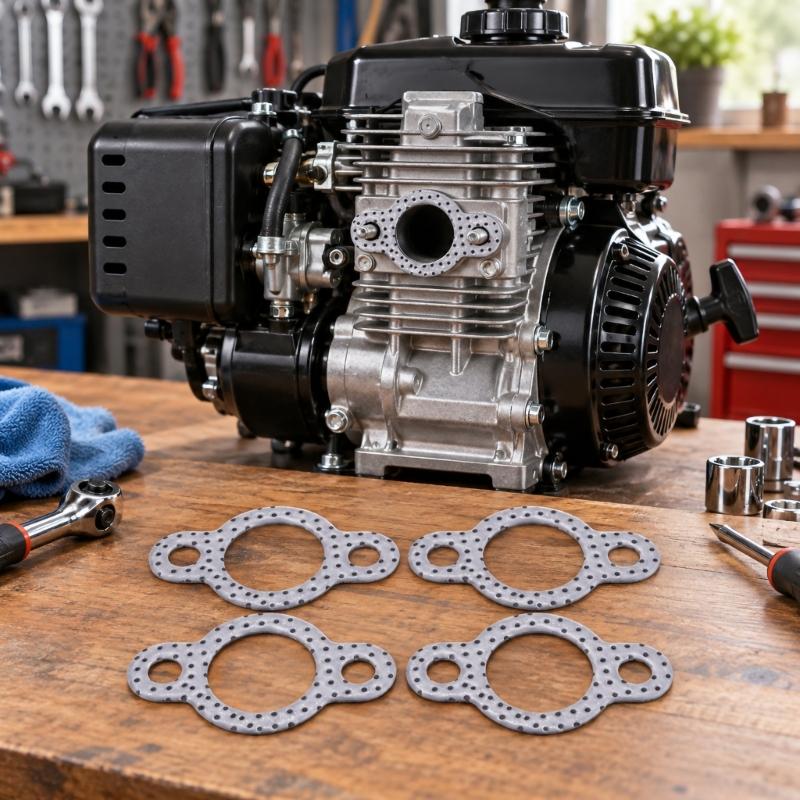 Carbon-Composite Cylinder Head Gasket Kit, Formed Center and Side Openings, Part 24 041 49-S for Engine Sealing Component Replacement