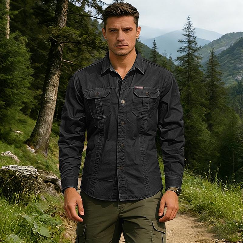 Summer Tactical Shirt Men's Breathable Long Sleeved Work Shirt