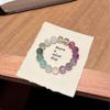 Handmade Natural Rainbow Gemstone Bracelet With Amethyst Fluorite White Crystal Beads 12mm Fashion Womens Jewelry