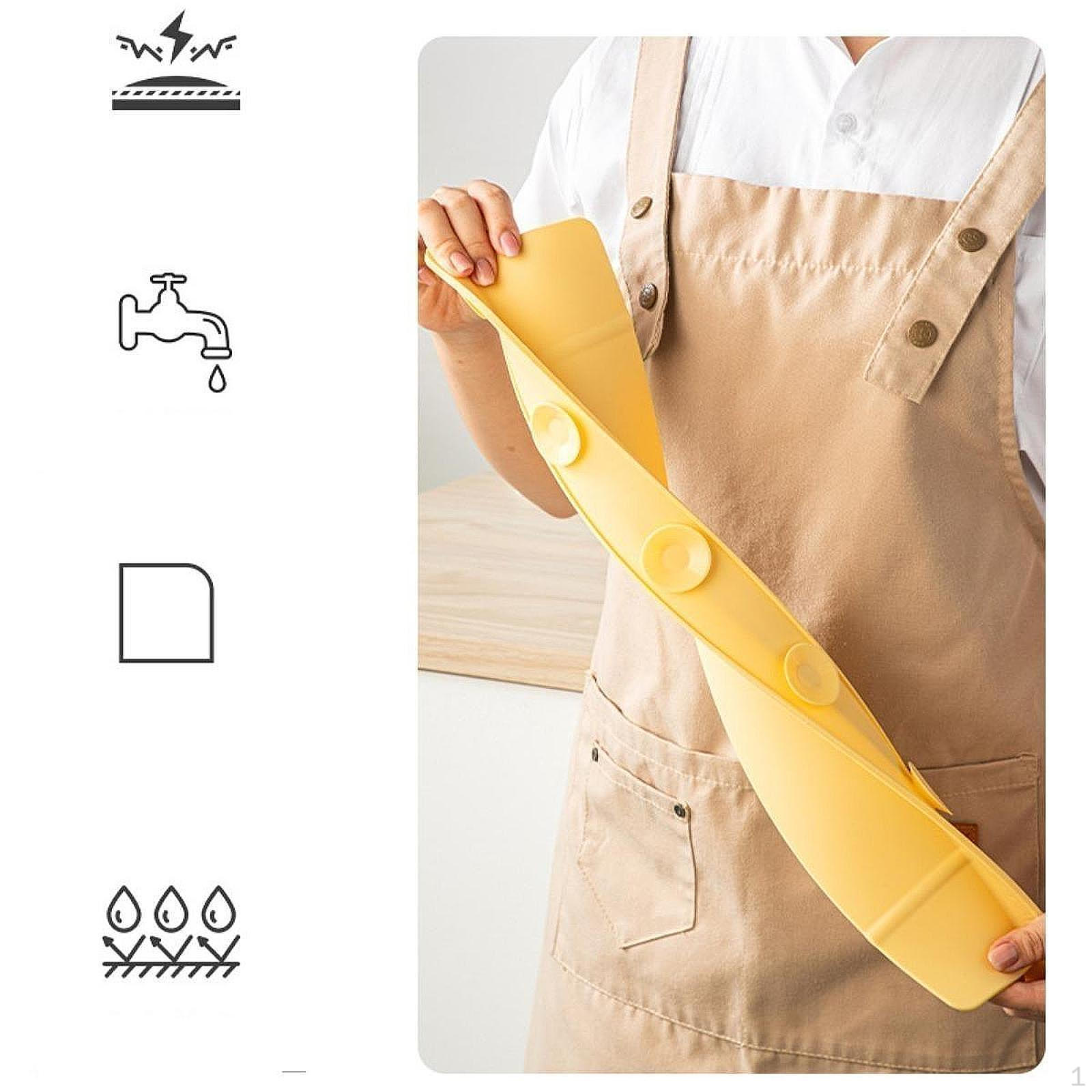 

Силіконовий захист від бризок для кухонної мийки, нековзні аксесуари для миття посуду з сильною присоскою жовтий