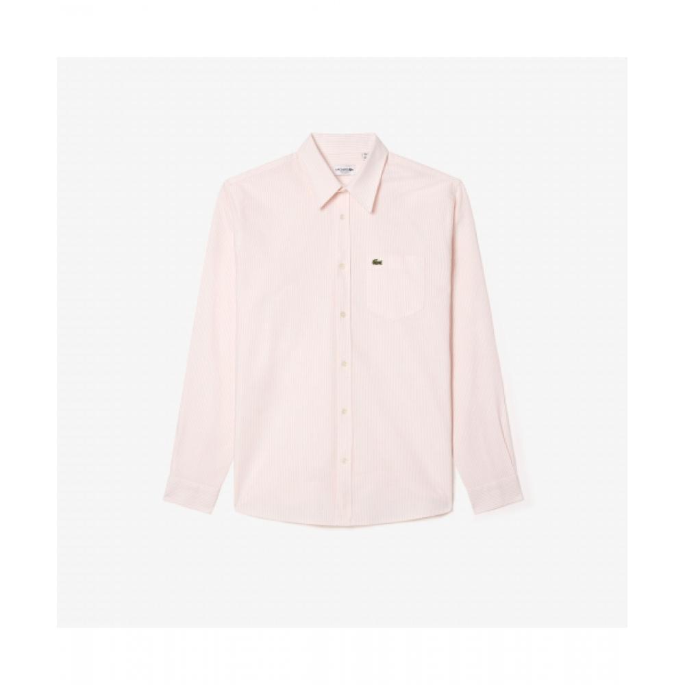 

LacoSte Men S Oxford Stripe Shirt [pink] 040