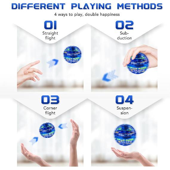 Flying Orb Ball Toy, Flying Toy Boomerang Fly Spinners for Kids Adults Indoor Outdoor Flying Ball Toy, Globe 360°Rotating Hand Controlled Flying Orb