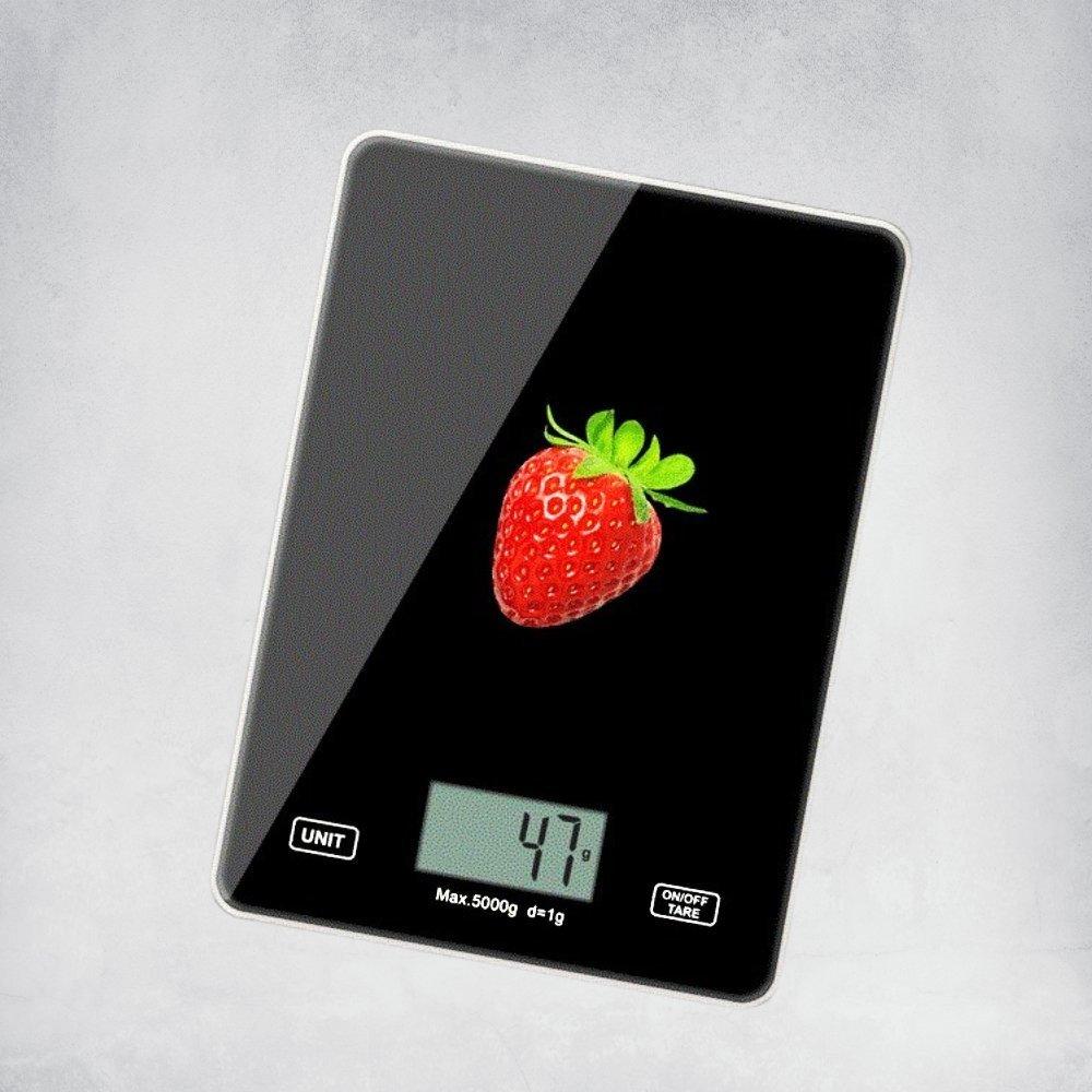 Waga Kuchenna Elektroniczna Precyzyjna Lcd Dotyk Czarna Szklana 5Kg / 1G