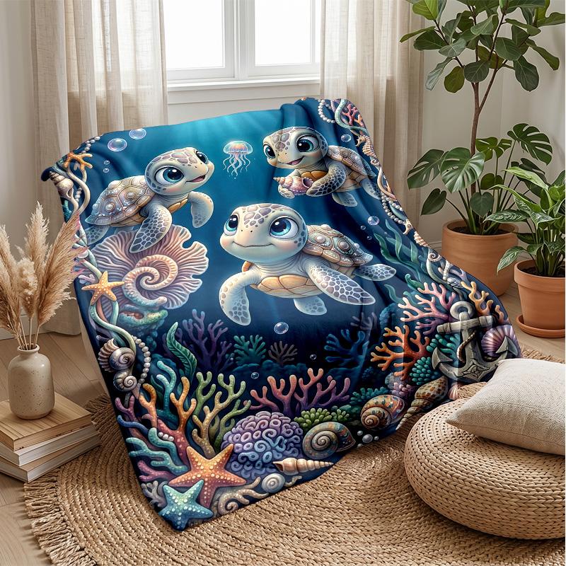 Ocean Friends Adventure 5 Theme blanket Lightweight Warm Flannel Blanket Decorative Throw Blanket for Home Decoration