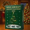 Wwii Aircraft Advent Calendar, with 24 Unique Mini Warbirds, 2D Flat Acrylic Fighter Countdown Surprise Gifts for Model Collectors, Aviation Lovers