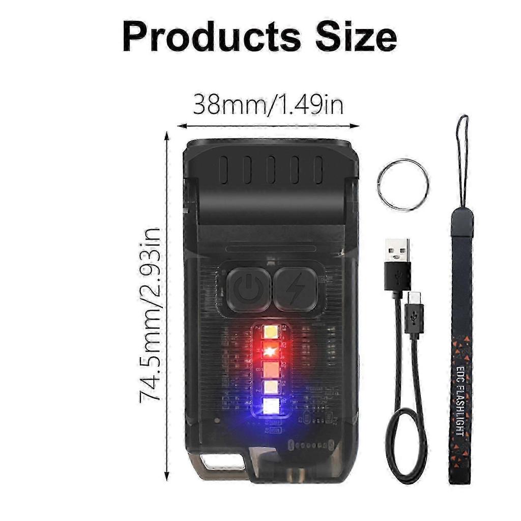 2025 Small LED Flashlight Torch Flashlight Water Proof Pocket Bright Hat Clip Flashlight Outdoor Hiking Torch Camping Light transparent white