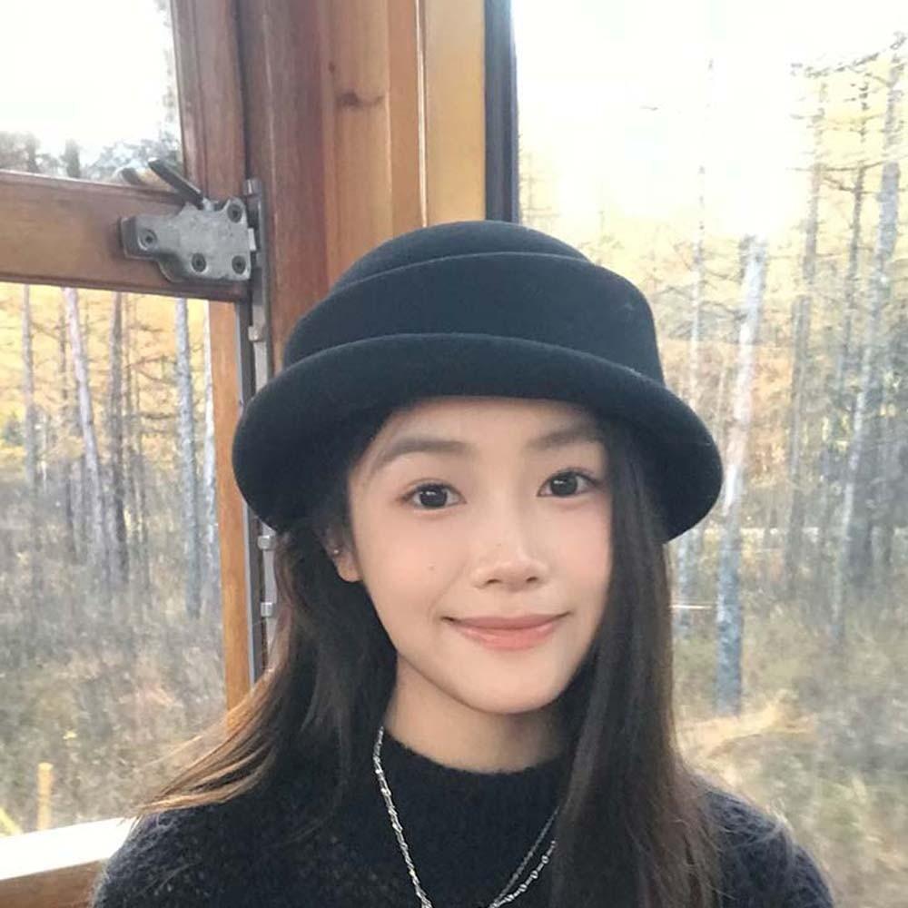 Britischer Zylinder im Vintage-Look Baskenmütze Wollener formeller Hut Wollene Krempe Kappe Maskerade-Party