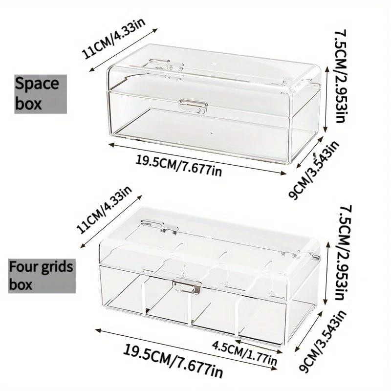 Transparent Plastic Hair Accessories Storage Box Lightweight Countertop Cosmetic Storage Box