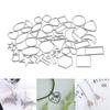 30pcs Hollow Stainless Steel Geometric Bezel Frame Charms Pendants Earring Decoration For DIY Necklace Jewelry Making Findings S