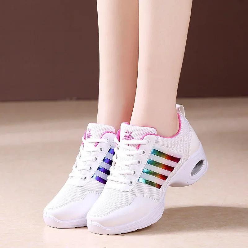 Dance Shoes Sneakers Women ing Woven Mesh Comfortable Modern Jazz Dancing Shoes Girls Ladies Outdoor Sports Shoes