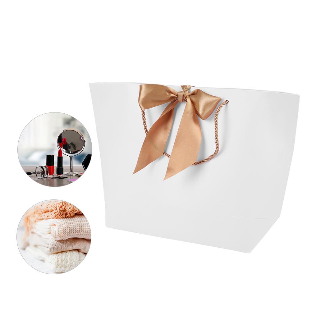 10pcs Lot Gift Paper Bags With Handle for Clothes Shopping Makeup Packaging Food(21*7*15cm)