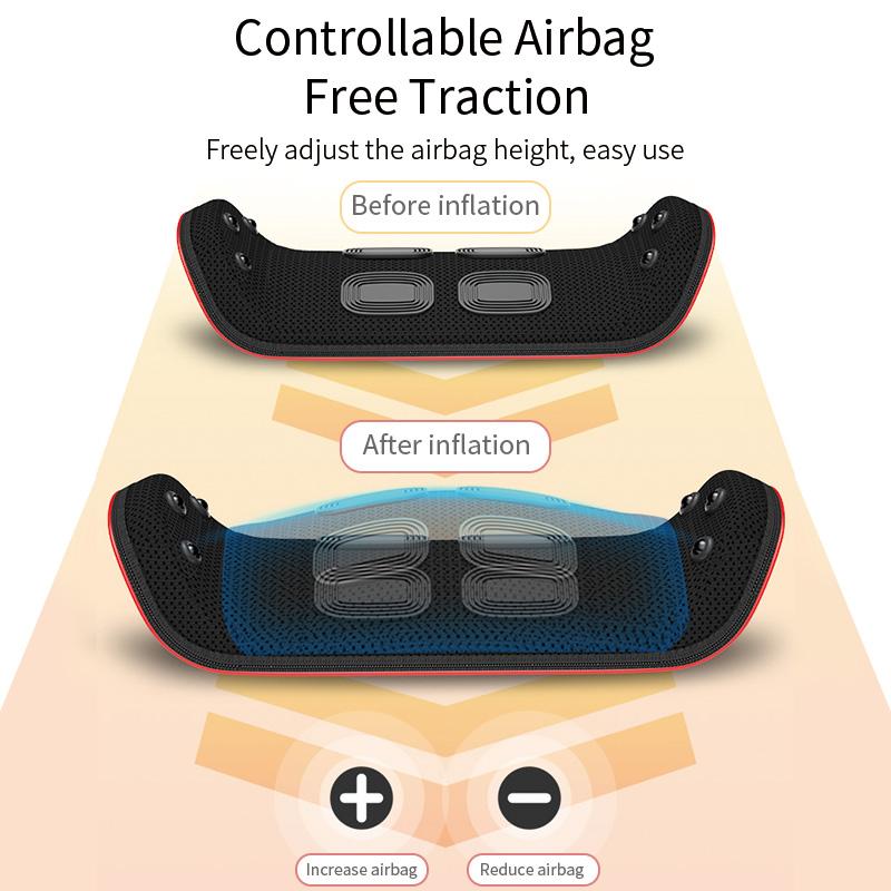 Portable High Frequency Vibration Waist Lumbar Comfort Care Pneumatic Air Lifting Traction EMS Waist Massager with Heating