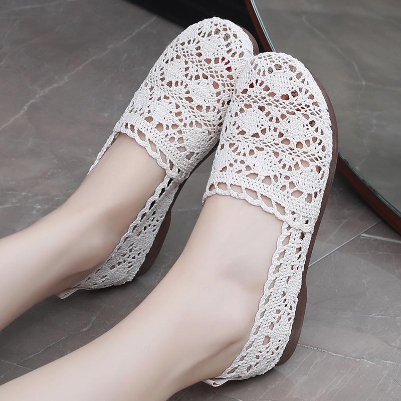 Fashion women's shoes  casual sneaker Lace Mesh Hollow Out Fashion Trendy Elegant Comfortable Flat women's summer shoes