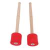 2PCS Bass Foam Drum Mallet Oak Handle EVA Foam Head Anti Slip Percussion Instrument Accessories Red