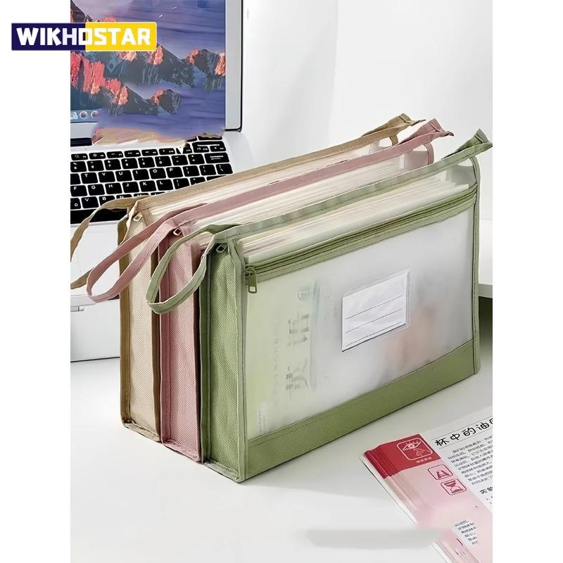 Large A4 Clear Mesh Organiser with Double Zip - Spacious Portable Handmade Storage Bag 585₽