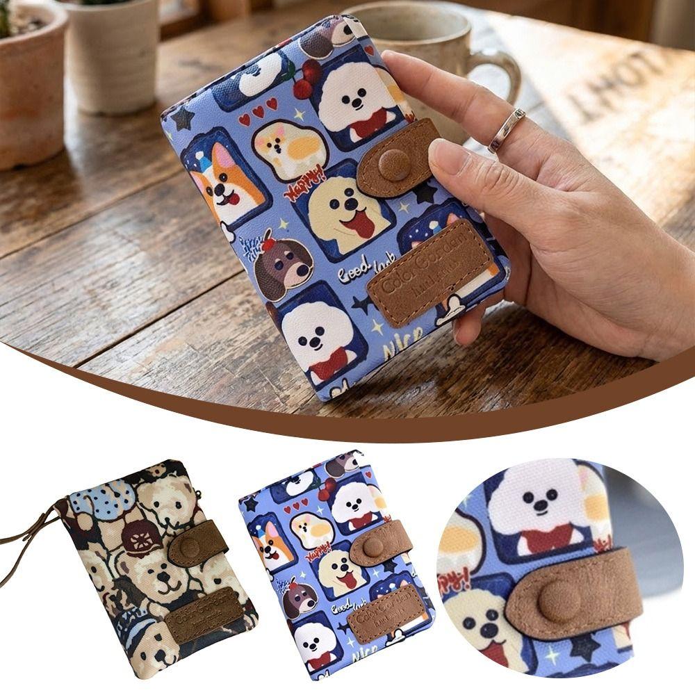 Cute Zipper Hasp Short Wallet PU Leather-Capacity Coin Purse Little Bear Puppy Card Holder Women Girls