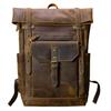 Retro Genuine Leather Men'S Backpack Large Hiking Bagpack Bag Crazy Horse Leather Travel Backpack Male Rucksack 15.6“Laptop Bag