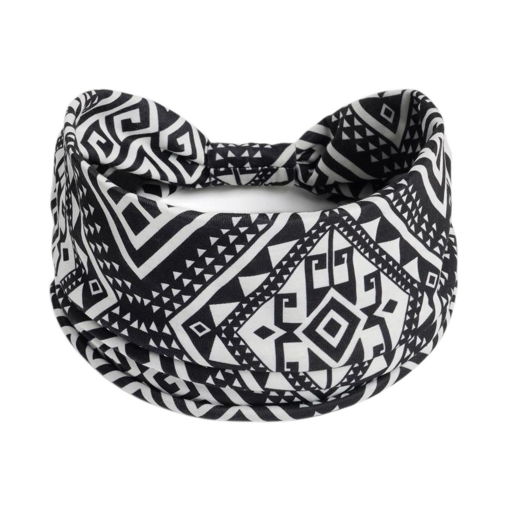 Bohemian Retro Print Yoga Headband: Wide African-Inspired Headscarf for Women