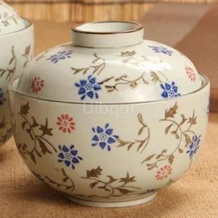 

Steaming Rice bowl with cover Soup bowl Noodle Creative ceramic cover with bowl Japanese hand-painted ceramic stew