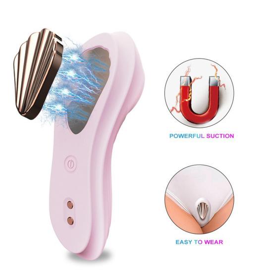 Fernbedienbarer Vibrator Magnetisch Tragbare Vibrationshöschen Mehrere Vibrationsmodi Silikon Klitoris Vagina Stimulator mit Weichen Borsten für Frauen
