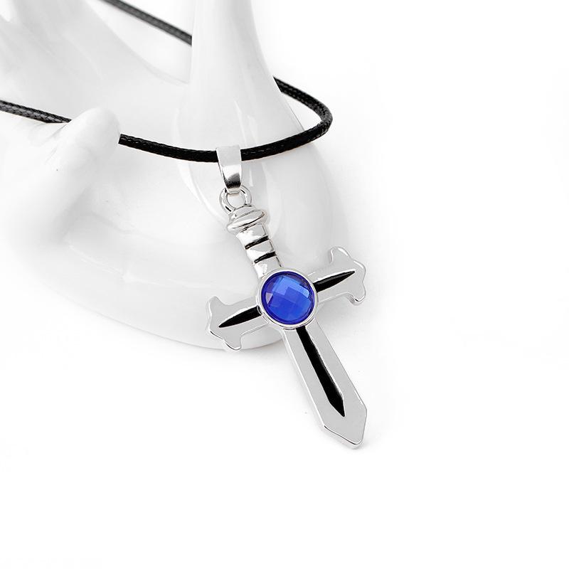 INS Creative Cross Gemstone Alloy Pendant Necklace - Fashion Accessories