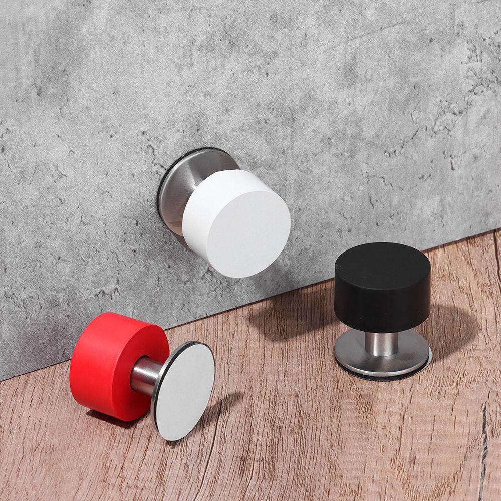 Rubber Door Stopper Self Adhesive Wall Floor Protector Heavy Duty Door Handle Stop Non Punch Mute Doorstop Home Hardware