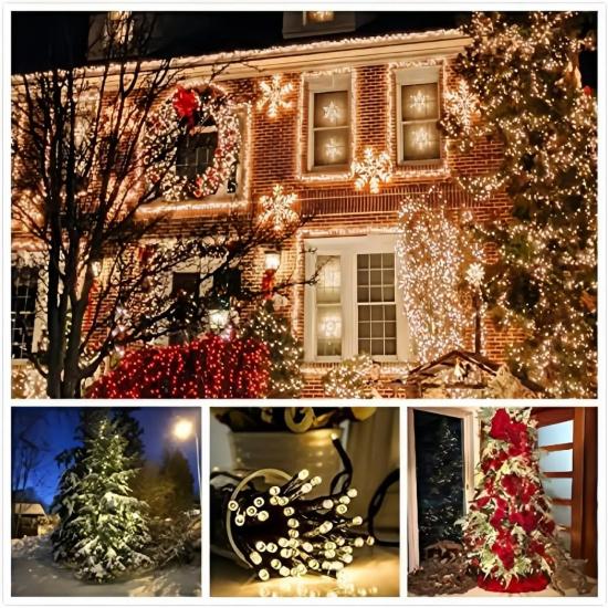 LED Solar String Lights 300LED 8 Modes Solar Powered Xmas Outdoor Lights Waterproof Starry Christmas Fairy Lights