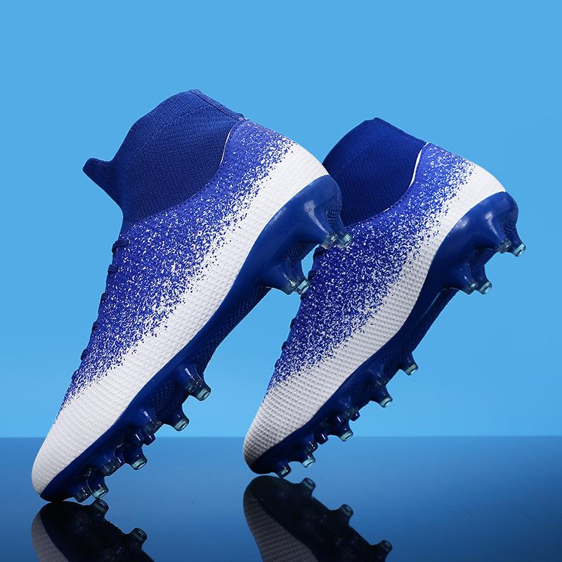 New Student Adult High Heels Non-slip, Breathable and Wear-resistant High-top Football Shoes Professional Game Comfortable Stickers Versatile