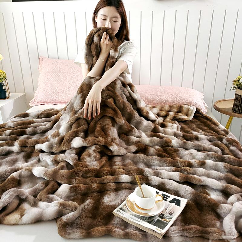Tuscan Autumn Winter Warmth Blanket Thickened Keep Warm Flannel Sofa Blankets Soft Comfortable Bubble Fleece Nap Shawl Blanket