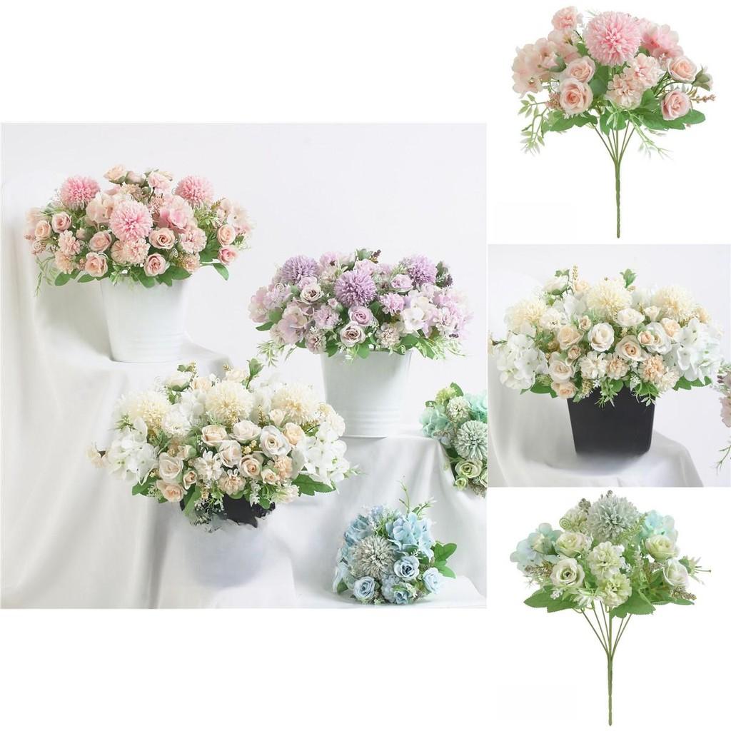 Dendranthema Morifolium Rose Wedding Decor Artificial Rose Bouquet For Photography And Home Celebration