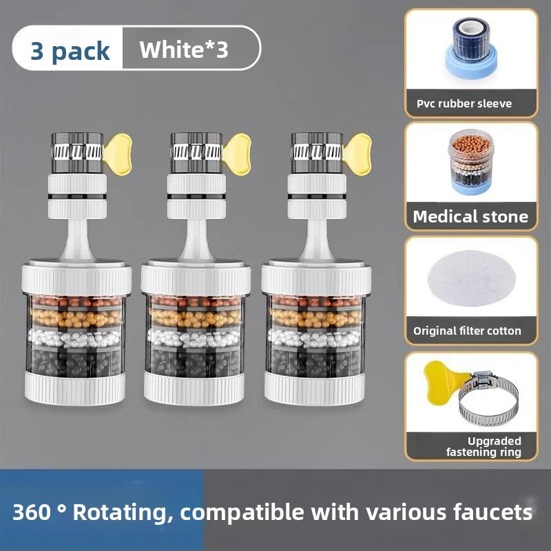 Filtr do kranu z 6-warstwową filtracją – Oszczędzający wodę, zapobiegający rozpryskiwaniu (Kamień Mafanowy) do kuchni