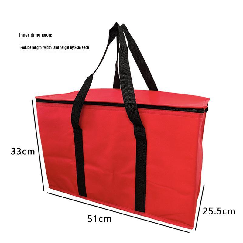 Large Capacity Double Zipper Insulated Picnic Ice Pack Bag – Black Non-woven Fabric