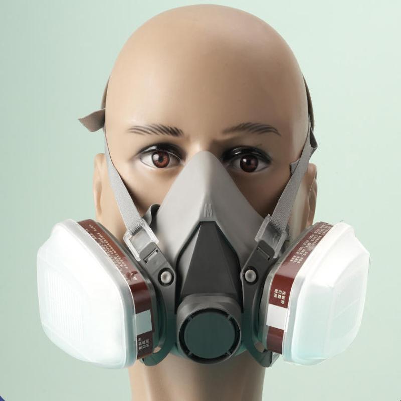 Paint Spraying 6200 Dust Gas Respirator Mask 15in1 Half Face Reusable Safety Gear for Construction DIY Projects
