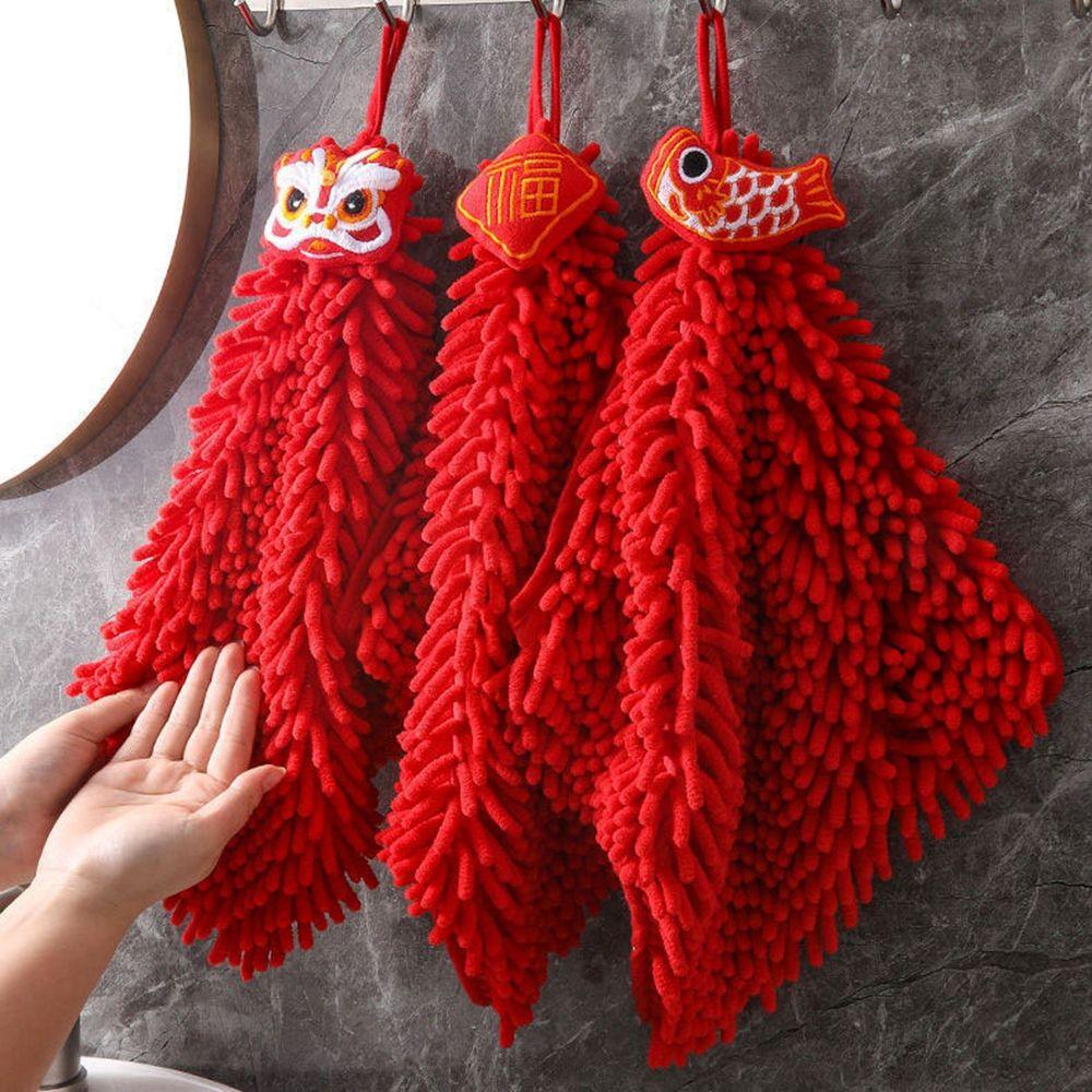 Cleaning Absorbent Cloth Embroidery Household Dishcloths Handkerchief Hand Towels Kitchen Towels