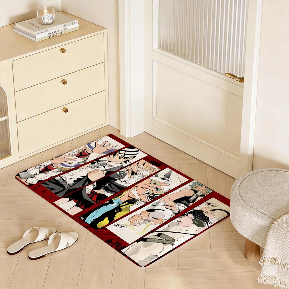 japanese anime s Soul Eater Not! Floor Mat Eco Flannel Doormat Non Slip Odorless Indoor Floor Rug Soft Short Plush Home Mat