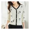 NaVaVa V Neck Ribbon Pattern Long sleeVe Knit Cardigan Nk1969