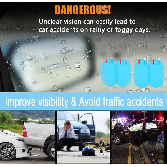Car Stickers Rainproof Film For Car Rearview Mirror Car Rearview Mirror Rain Film Clear Sight In Rainy Days 4PCS