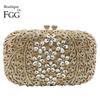 Boutique De FGG Women Flower Evening Bags Clutches Hand-Made Crystal Minaudiere Purses and Handbags Party Wedding Rhinestone Bag