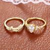 Trendy Bridal Sets Rings with Waterdrop Cubic Zirconia Romantic Women's Accessories Anniversary Party New Luxury Jewelry