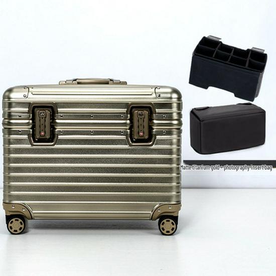 18-Inch Men's Aluminum-Magnesium Alloy Camera Carry-On Suitcase