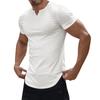 Men's Solid Color Light V-neck Strip Casual Short Sleeve