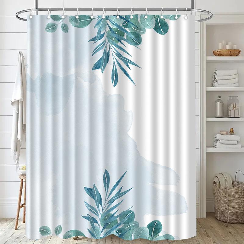 Santa Claus the Pine Tree washable Dirt-Resistant Shower Curtain Shower Head waterproof Polyester Bath Curtain For Home Decor