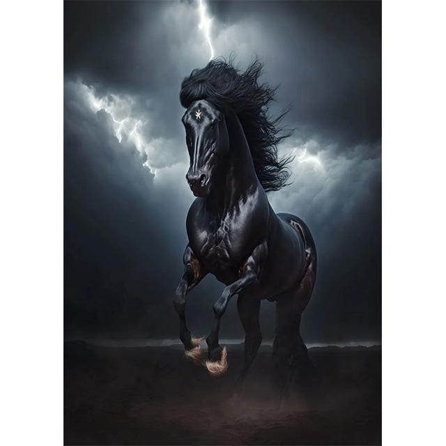 

Black And White Wild Horse Wild Animal Prints Poster Canvas Painting Modern Wall Art Picture Living Room Bedroom Home Decoration 21x30cm No Framed