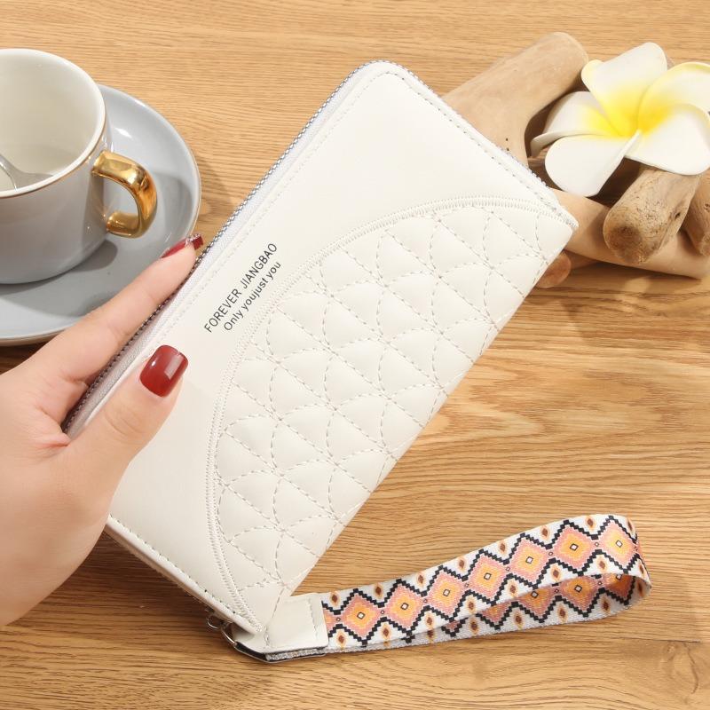 Damen Geldbörse Damen Lang Damen Clutch Tasche Handy Tasche Einzelner Reißverschluss Geldbörse Große Kapazität Kartenfach