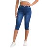 Women's Plus Size High Waist Stretch Skinny Jeans - Button-Up, Solid Color, Casual Summer Street Fashion Shorts